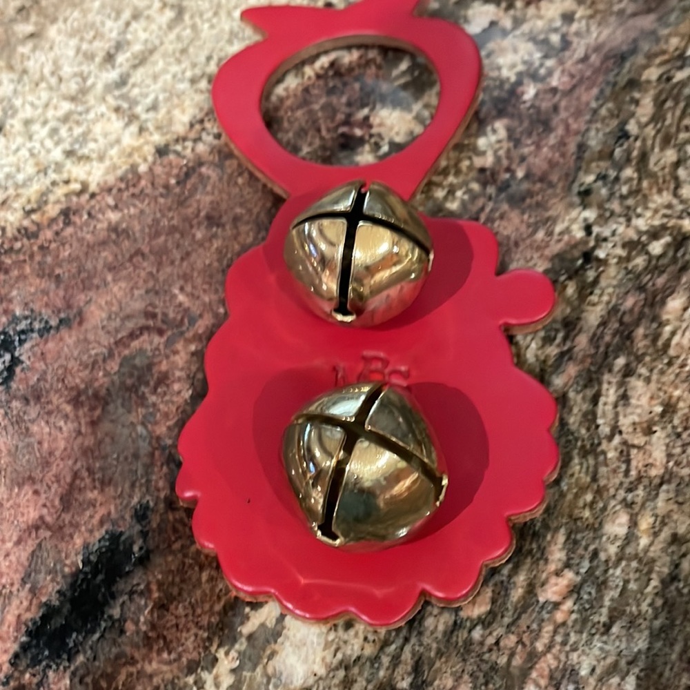 Red Santa leather door knob bell - Picture 3 of 4